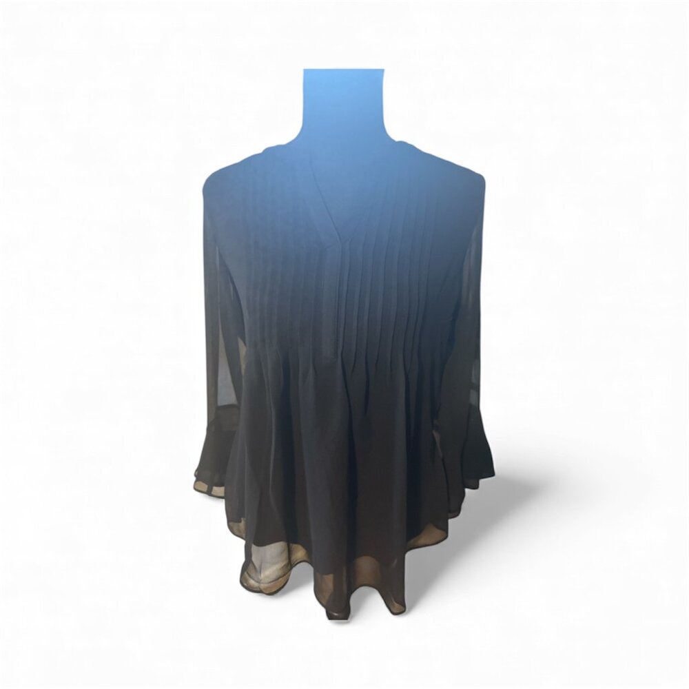 Charter Club Pleated Chiffon Blouse – Size Small – NWT